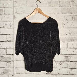 Pigalle Women's Black Sparkly Top